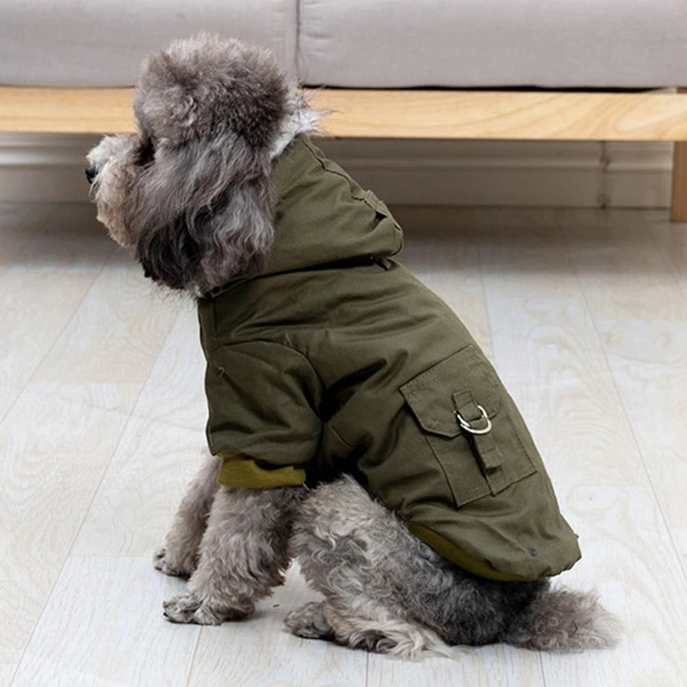 Dog Jacket With Harness, Heavy Hiking Coat Dog Warm Hoodie,  Small Medium Large Dog