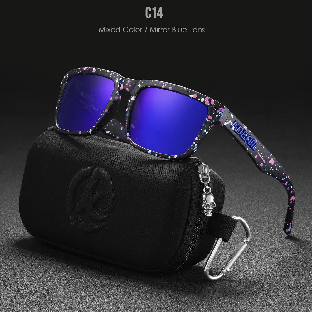 High Quality Square Sunglasses, Reflective, Polarized Sun Glasses