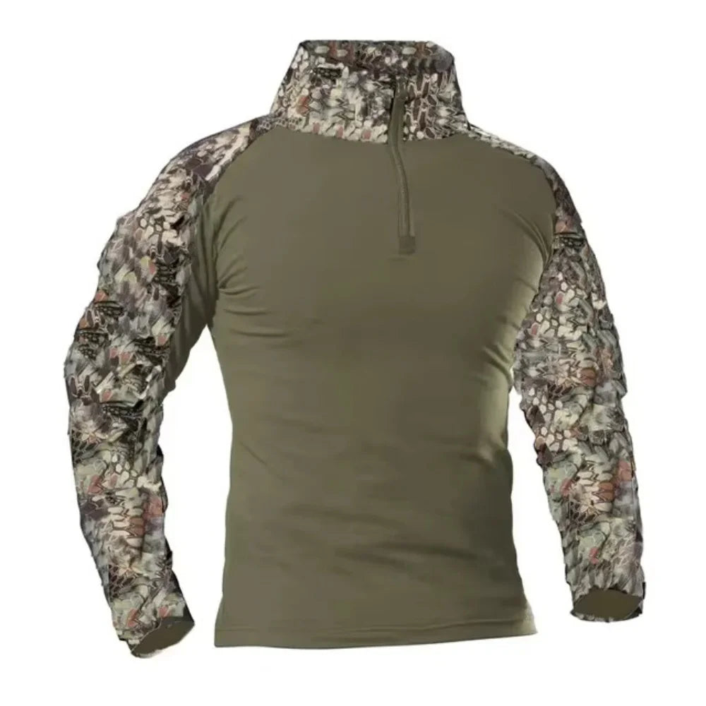 Men Combat Military Army CP Camouflage Long Sleeve Hunting Climbing Shirt Cotton
