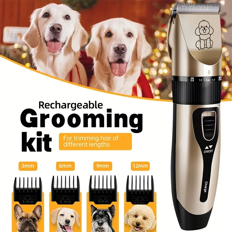 Low-noise professional USB rechargeable pet grooming tool set,