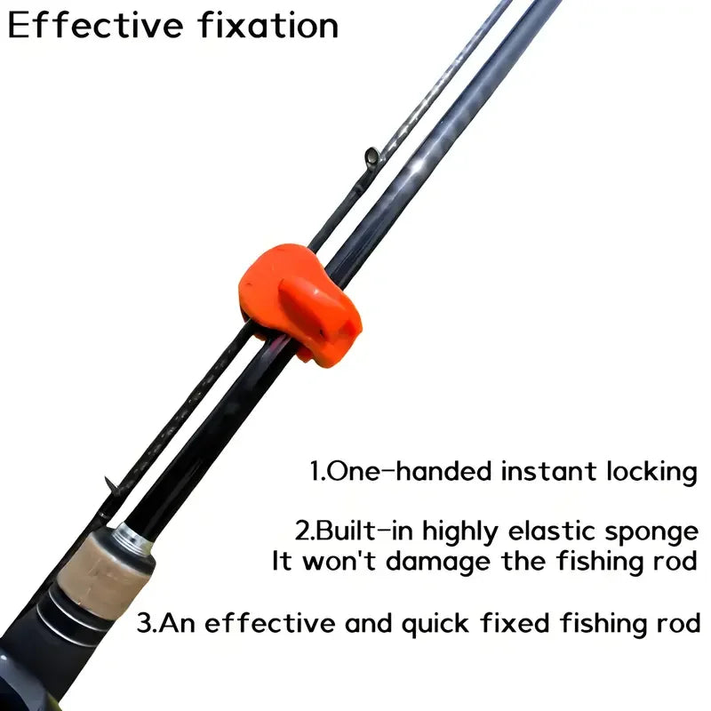 2pcs Quick-Attach Fishing Rod Clip - Tool-Free 1-Hand Holder for 2-Piece Freshwater Rods, Secure Grip Tackle Organizer