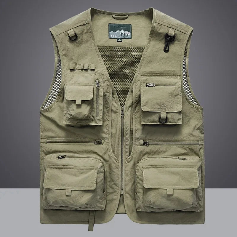 14 Pockets Summer New Men US Tactical Hiking Fishing Vest Mens Photographer Waistcoat Mesh Cargo Sleeveless Jacket Tool Vest