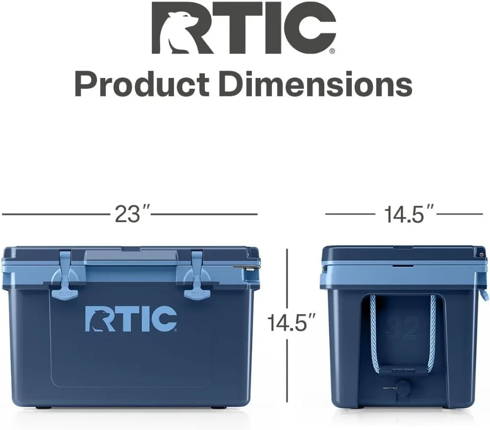 32QT Ultra-Light Hard Cooler 30% Lighter Insulated Ice Chest