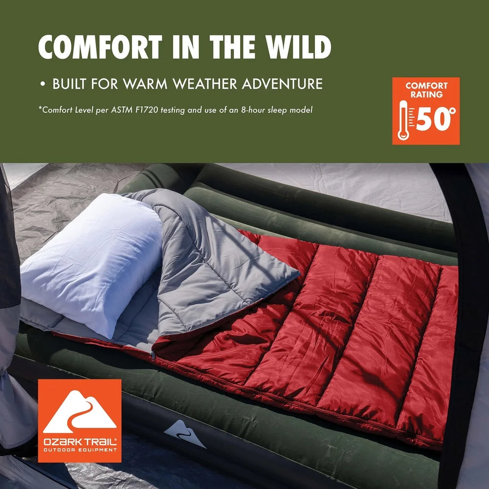 Warm Weather Sleeping Bag,  Lightweight Camping Travel Quilt Machine Washable Insulated Polyester Fabric Stuff Sack