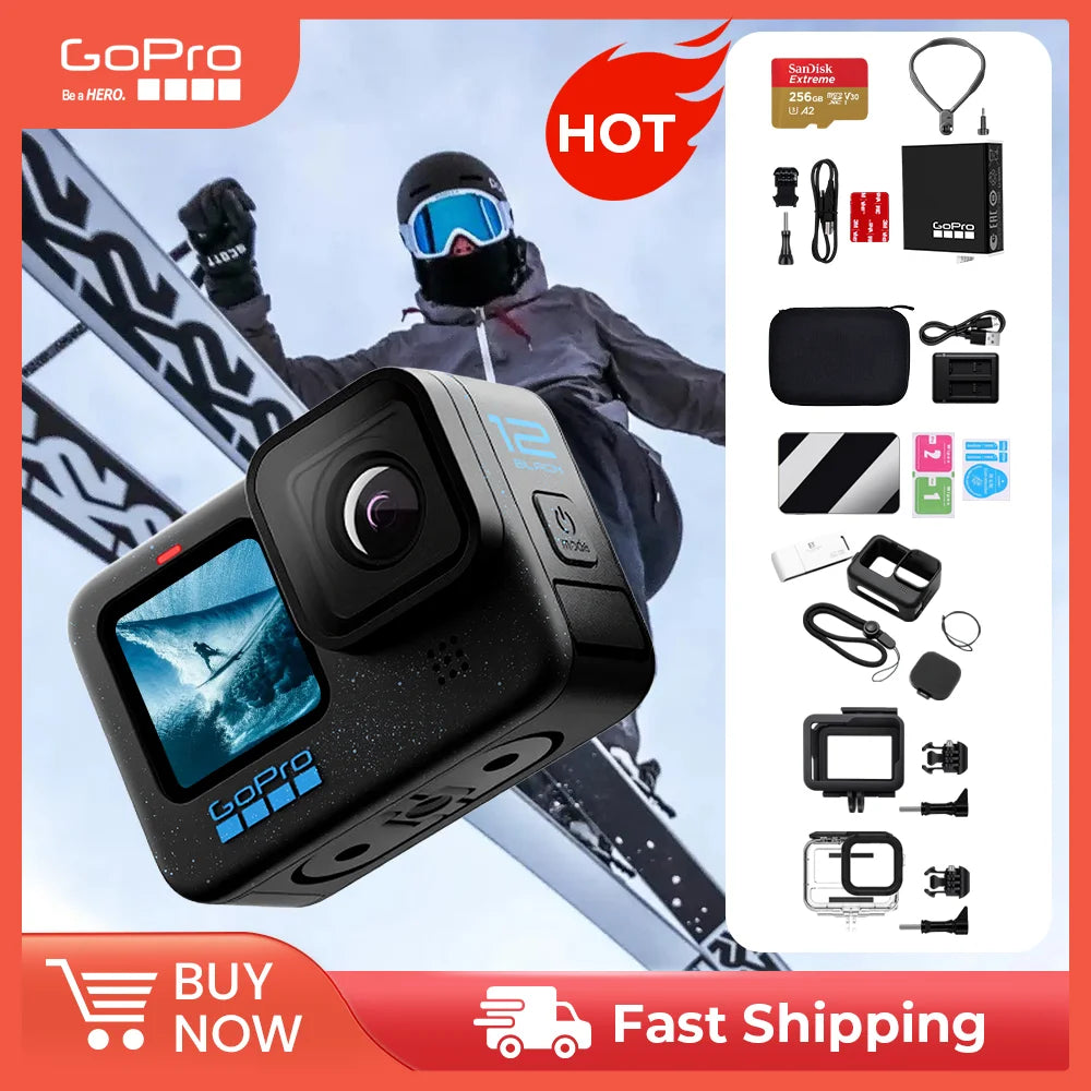GoPro HERO12 Black Action Camera HyperSmooth 5.3K 60fps Video 27MP Go Pro12  5.3K Sport Camera