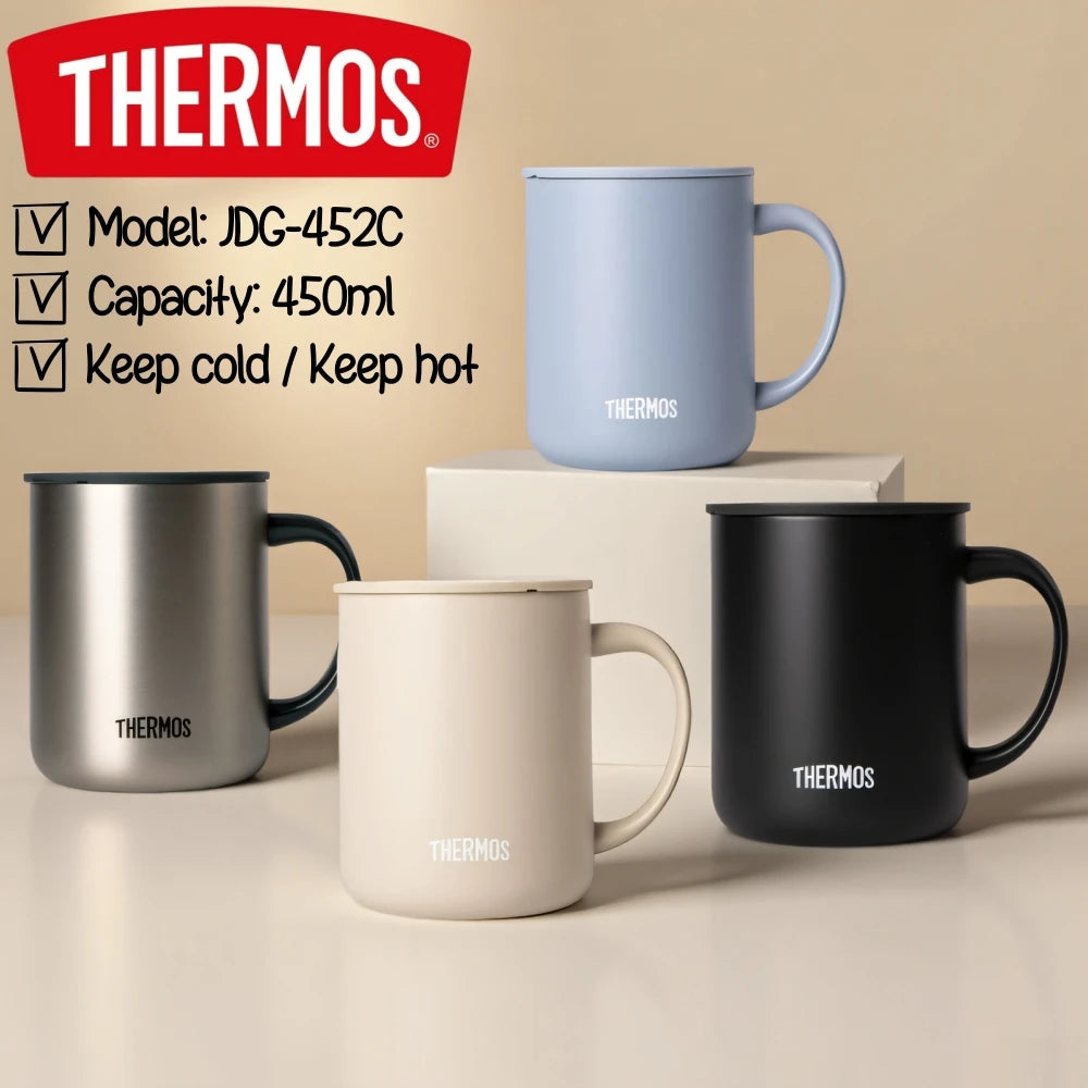 THERMOS Mug 450ml Handle Mug, Keep Cold & Keep Hot Stainless Steel Thermos,
