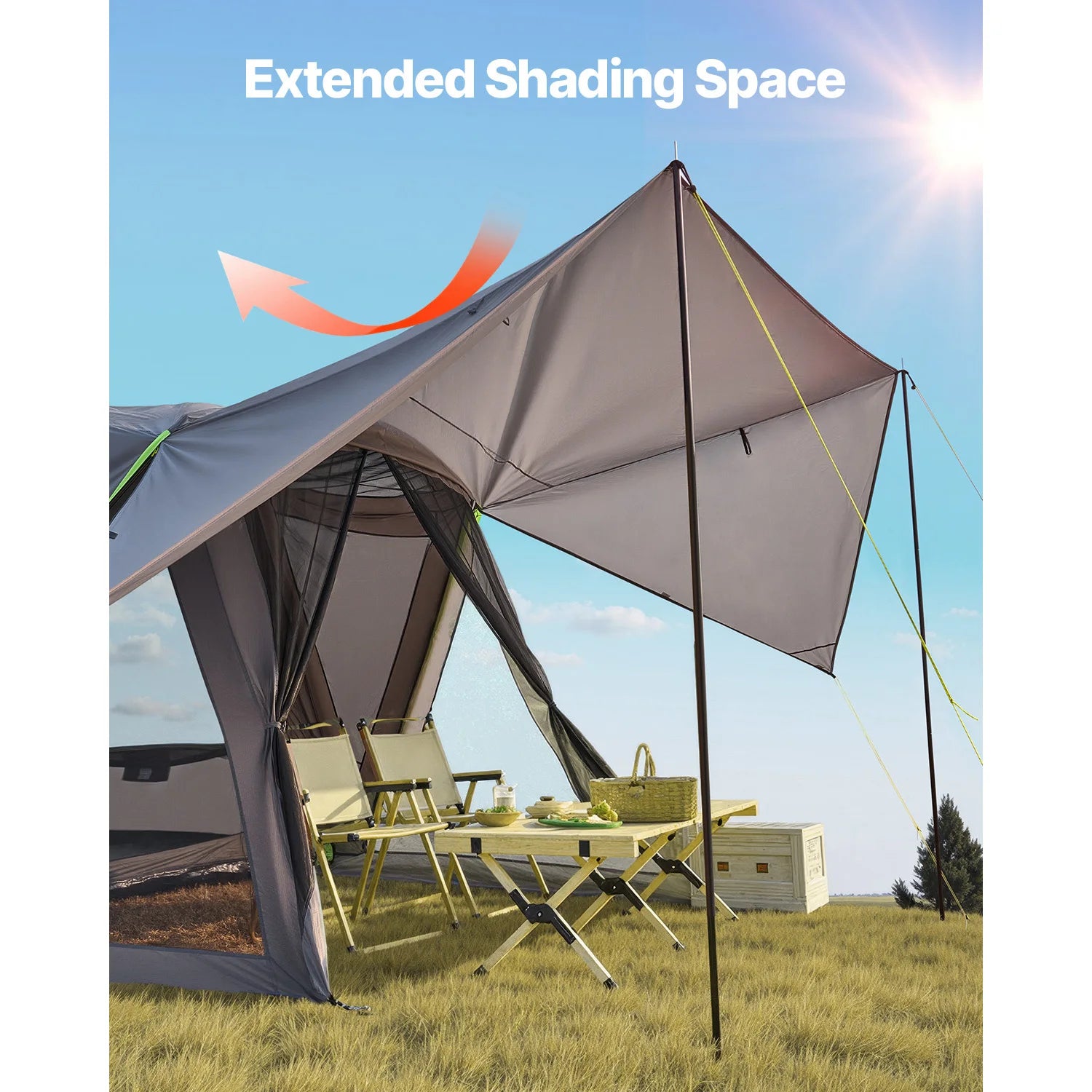 SUV Tent for Camping Waterproof Spacious Double Layer with Shade Awning , Mesh Windows