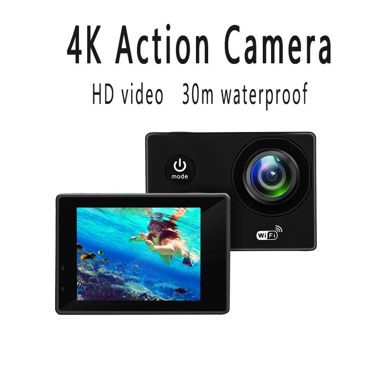 Action Camera Ultra HD 4K/30fps WiFi 2.0-inch 170D Underwater Waterproof Video Recorder
