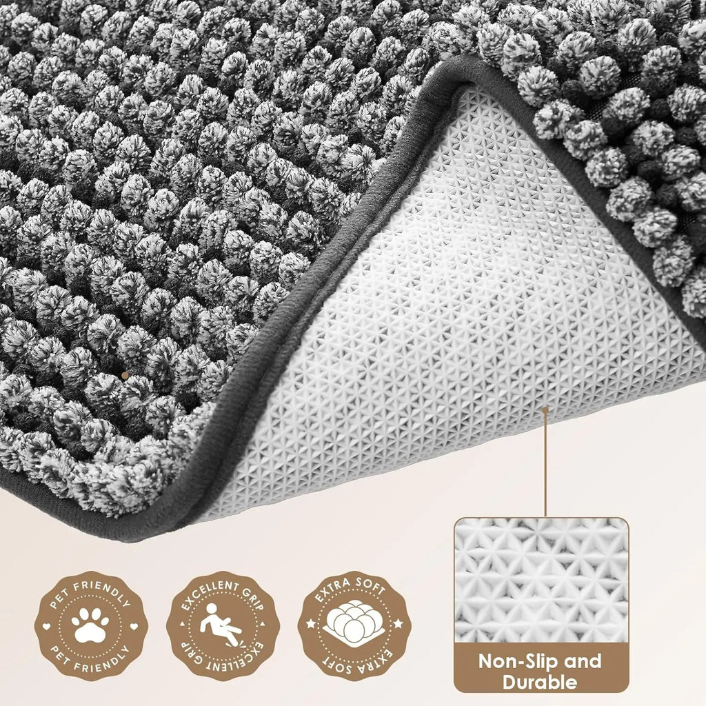 Super Absorbent Dog Door Mat for Muddy Paws, Quick Dry Washable Pet Rug, Non-Slip Indoor Outdoor Entryway,