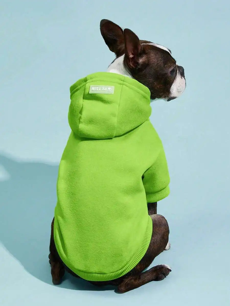 Orange Solid Color Pet Hoodie for Dogs – Cozy All-Season Wear