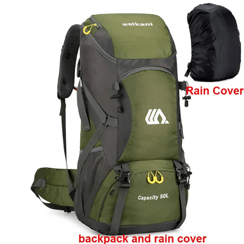 50L Travel Rucksack Waterproof Outdoor Sports Climbing Mountaineering Bag Luggage