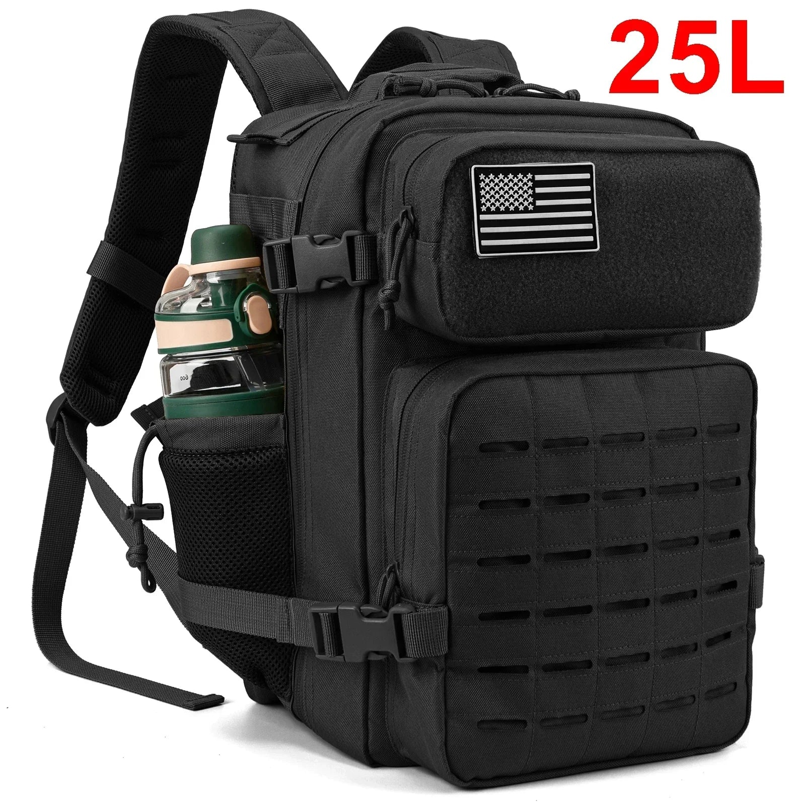 25L Tactical Backpack Hiking  Dual Cup Holder