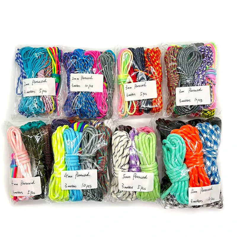 320 Colors Paracord 2mm/3mm/4mm/5mm New High Quality Parachute cord Paracord 550 rope Survival Camping Accessories