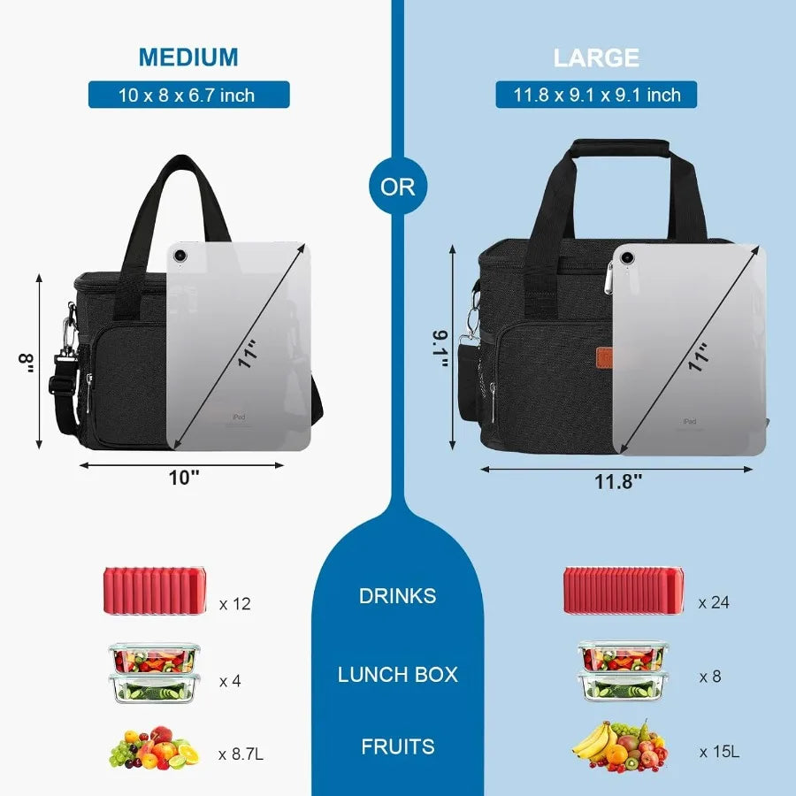 Leakproof Lunch Cooler Bag with Adjustable Strap Freezable Insulated Lunch Tote