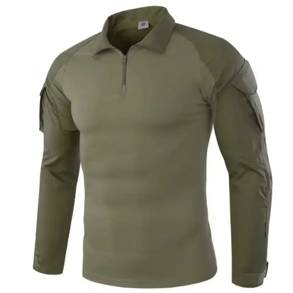 Men Combat Military Army CP Camouflage Long Sleeve Hunting Climbing Shirt Cotton