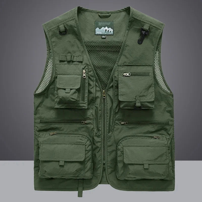 14 Pockets Summer New Men US Tactical Hiking Fishing Vest Mens Photographer Waistcoat Mesh Cargo Sleeveless Jacket Tool Vest