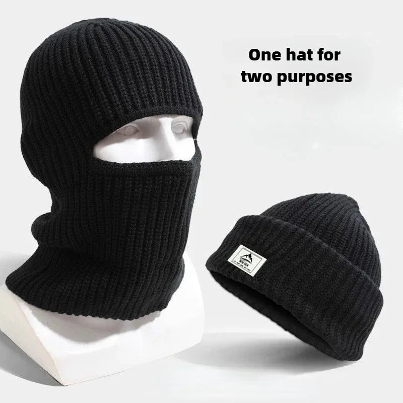 Winter Mask Beanies, Warm Knitted  Hats, Windproof Solid Full Face Ski Bonnet