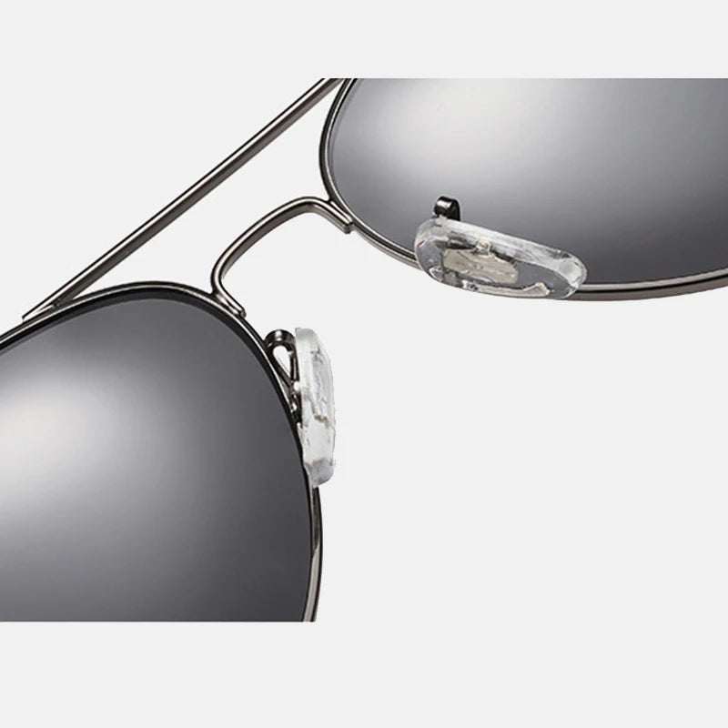 Classic Pilot Polarized Sunglasses Metal Black Aviation UV400