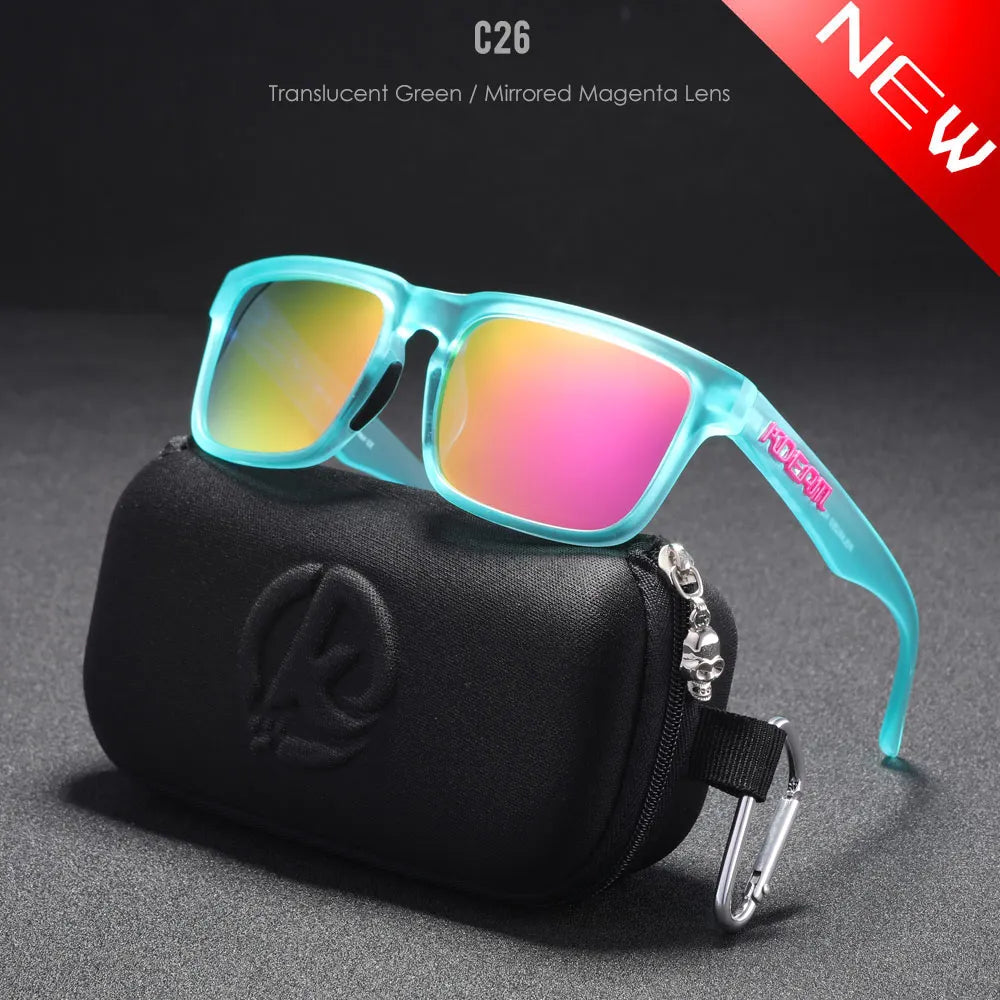 High Quality Square Sunglasses, Reflective, Polarized Sun Glasses