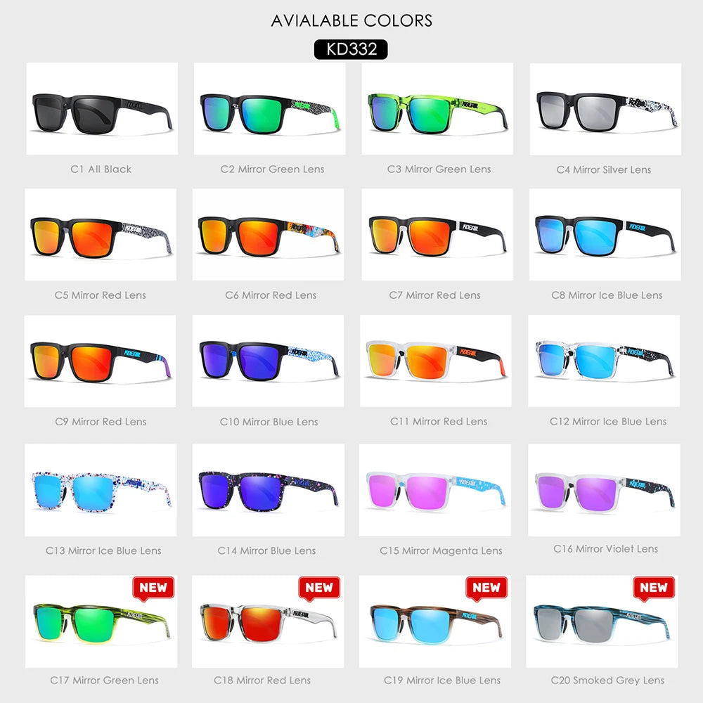 High Quality Square Sunglasses, Reflective, Polarized Sun Glasses