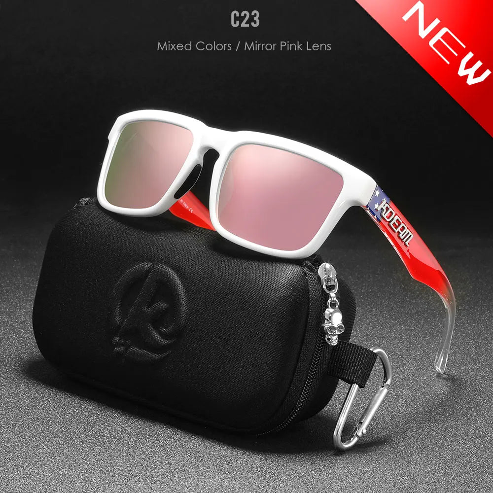 High Quality Square Sunglasses, Reflective, Polarized Sun Glasses