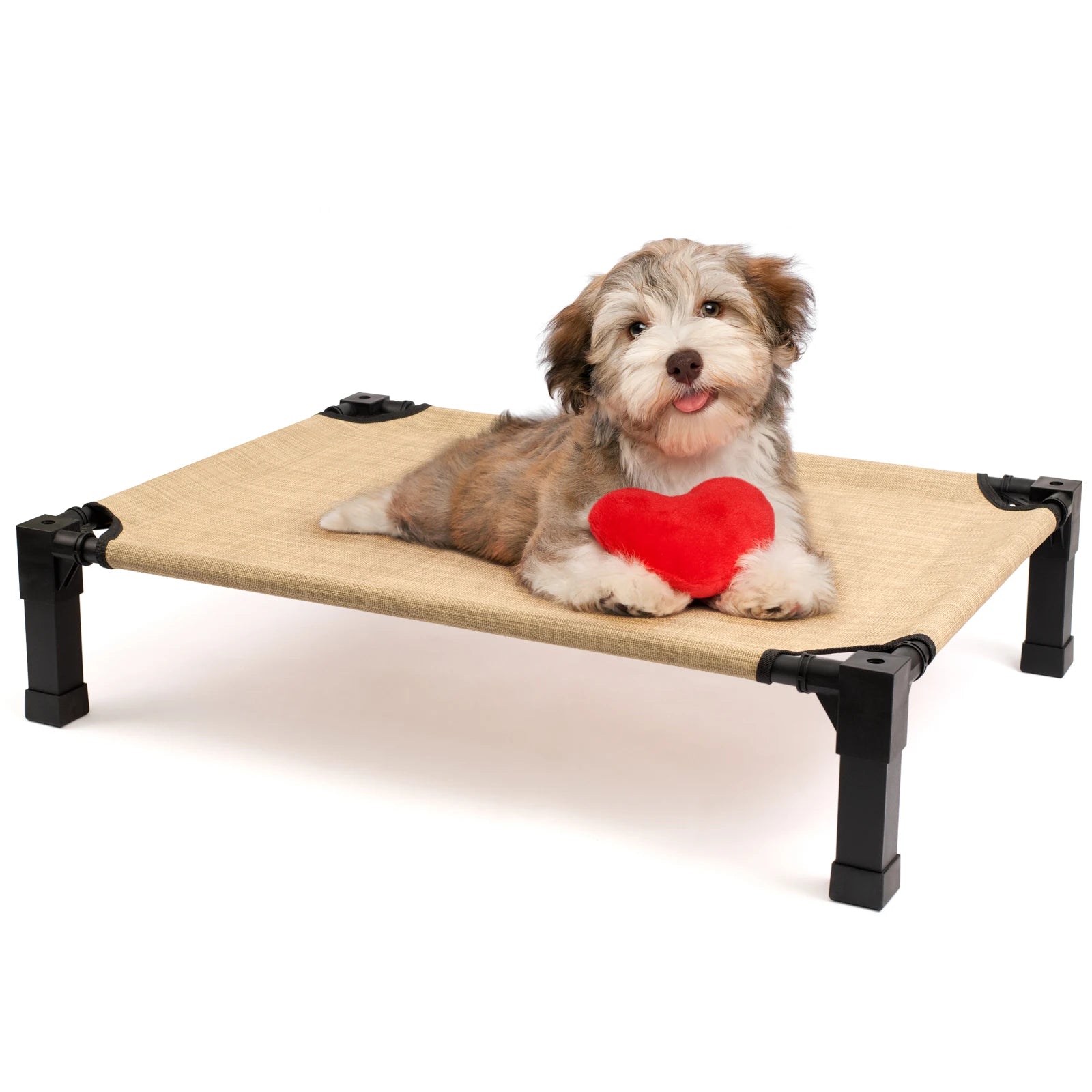 Elevated Dog Bed, Cooling Raised Pet Cot with Chew Proof Washable Breathable Mesh and Metal Frame,