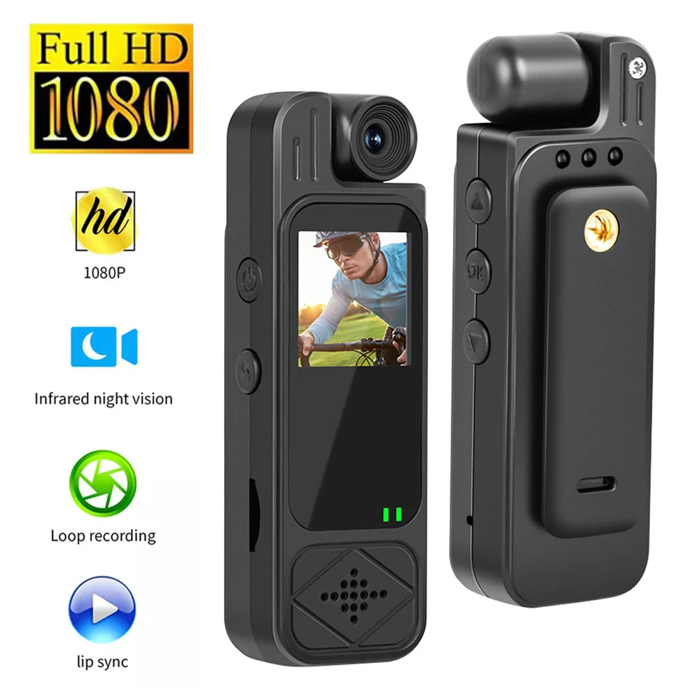 Mini Body Camera 1080P HD  Night Vision Digital Video Recorder 1.3 Inch Bodycam Police Small Camcorder