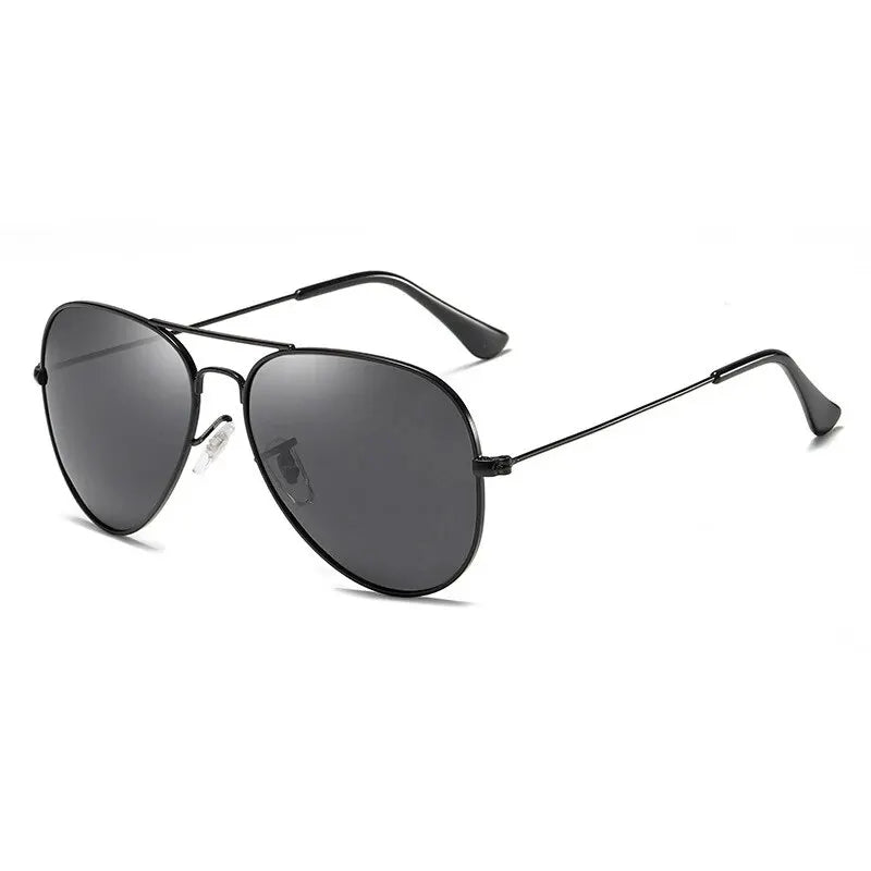 Classic Pilot Polarized Sunglasses Metal Black Aviation UV400