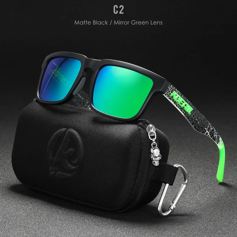 High Quality Square Sunglasses, Reflective, Polarized Sun Glasses