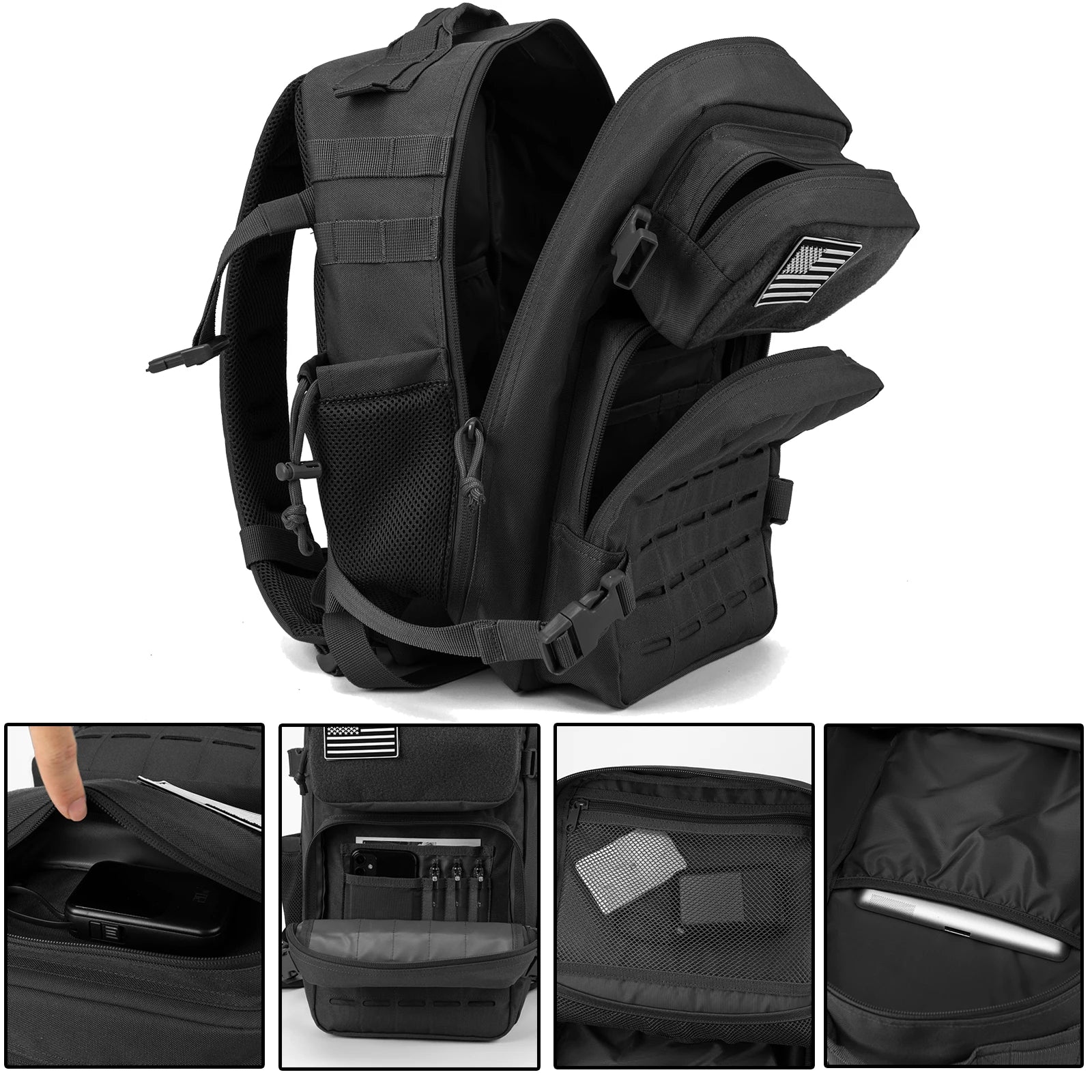 25L Tactical Backpack Hiking  Dual Cup Holder