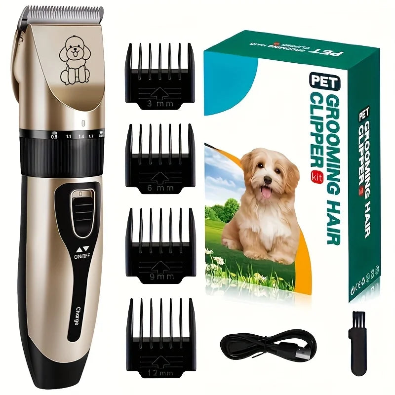 Low-noise professional USB rechargeable pet grooming tool set,