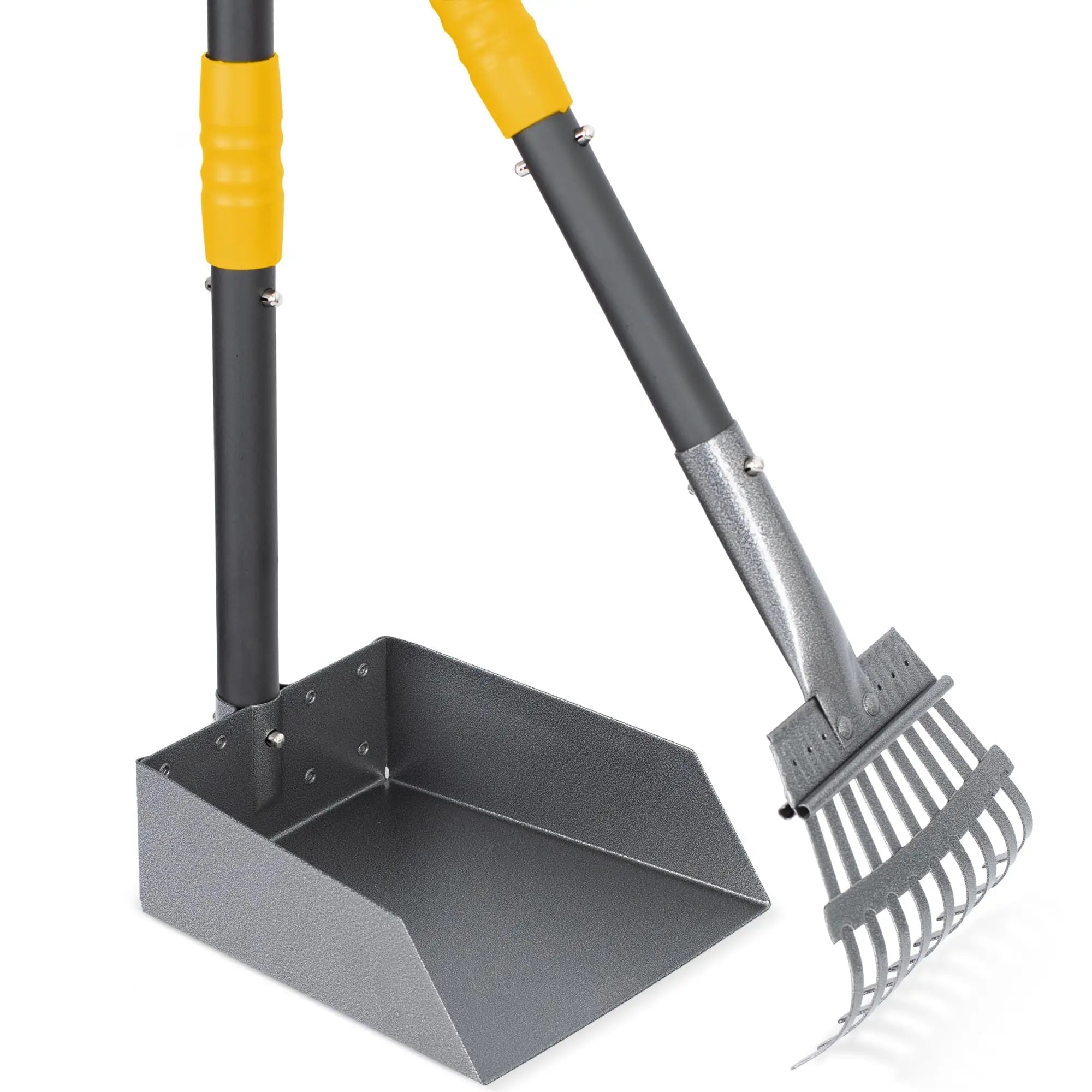Dog Pooper Scooper, Dog Poop Tray and Rake Set,