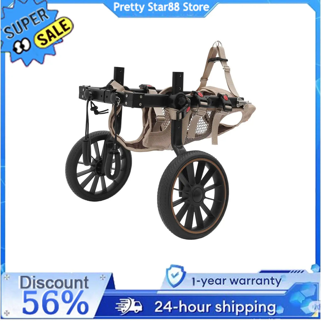 2-Wheel Dog Wheelchair for Back Legs/Senior Dogs 65kg Load