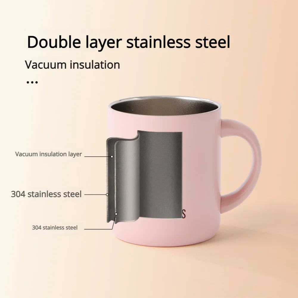 THERMOS Mug 450ml Handle Mug, Keep Cold & Keep Hot Stainless Steel Thermos,