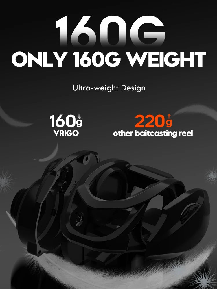 ANATONO Vrigo 160g Ultralight Baitcasting Reel BFS Fishing Reel 7.2 Gear Ratio Saltwater 6+1BB 6KG Power Baitcaster