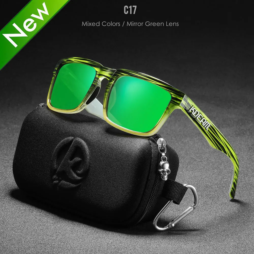 High Quality Square Sunglasses, Reflective, Polarized Sun Glasses