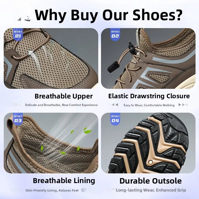 Men's Running Shoes Breathable Comfortable Soft Bottom Mesh Surface Non-Slip Sports Footwear for Cross-Border E-commerce