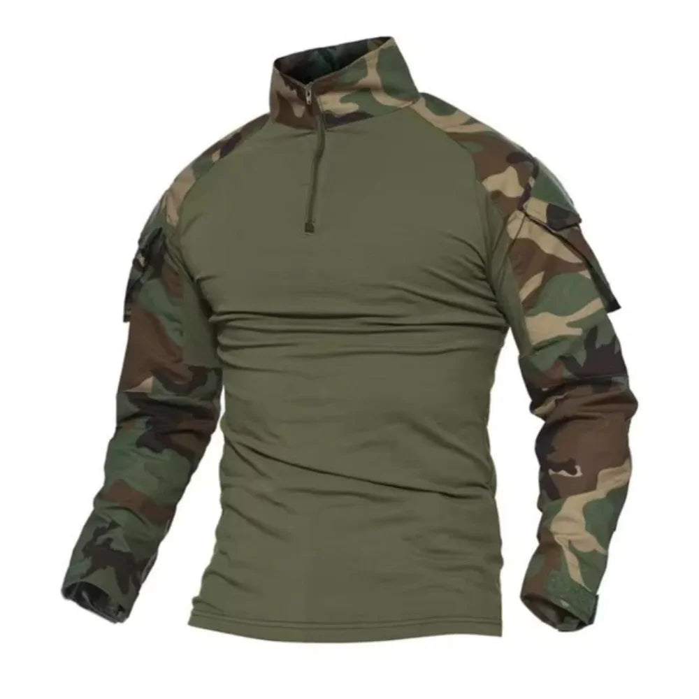 Men Combat Military Army CP Camouflage Long Sleeve Hunting Climbing Shirt Cotton
