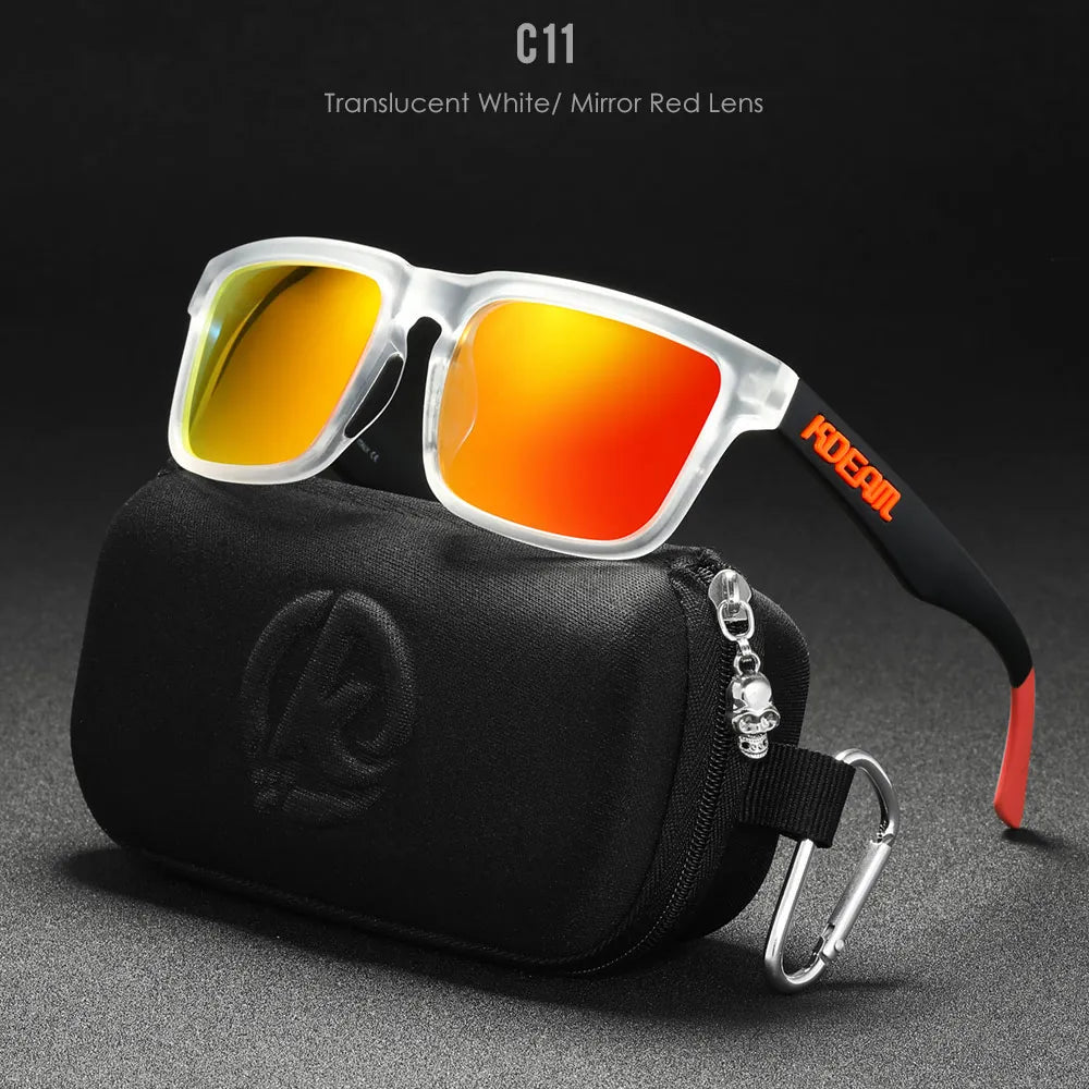 High Quality Square Sunglasses, Reflective, Polarized Sun Glasses