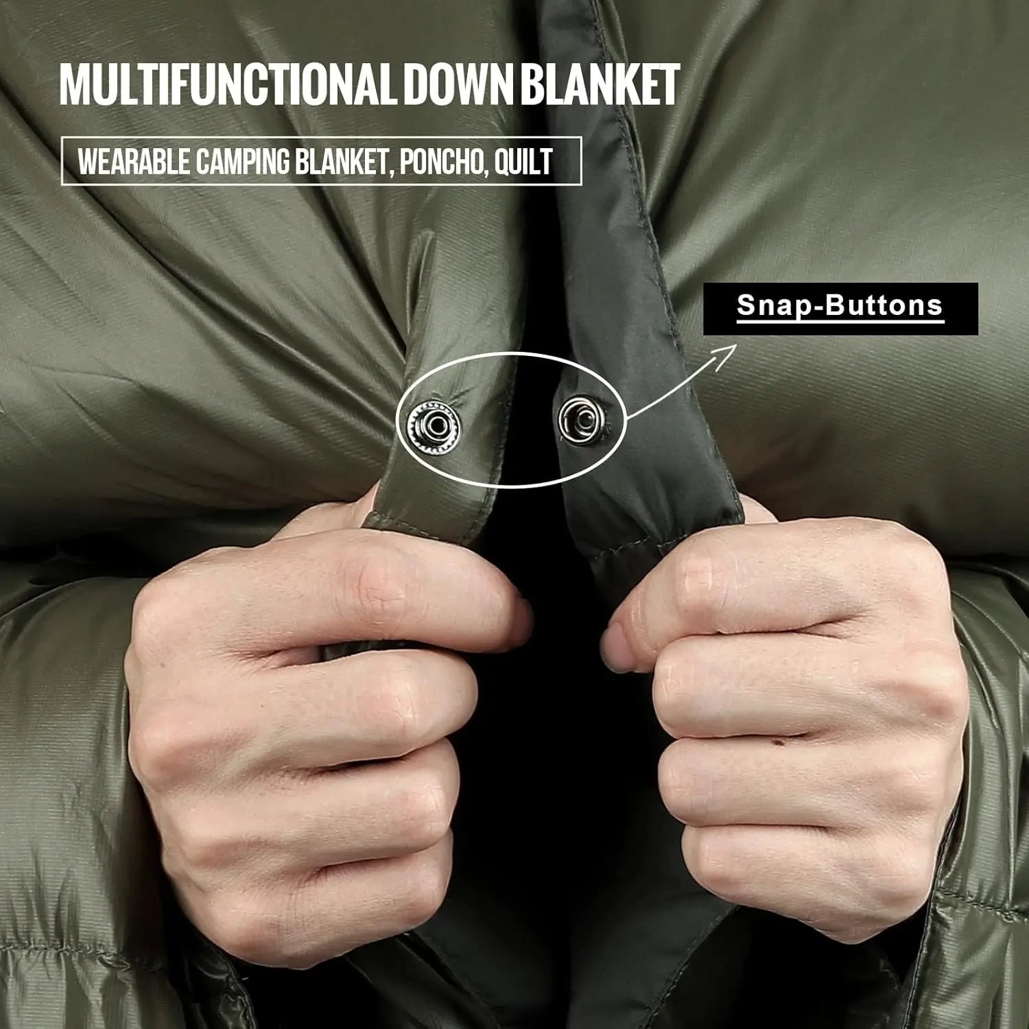 Puffy Outdoor Down Camping Blanket 2 Person -Warm, Lightweight,