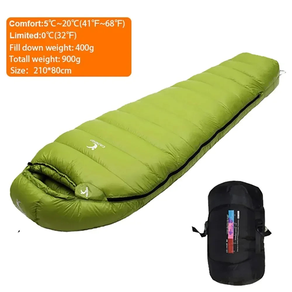 Outdoor Camping White Duck Down Sleeping Bag Ultralight