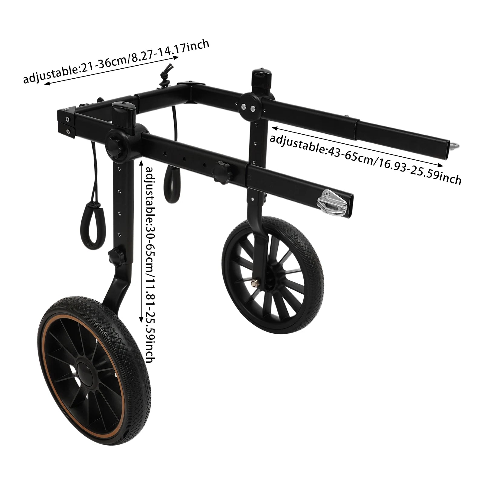 2-Wheel Dog Wheelchair for Back Legs/Senior Dogs 65kg Load