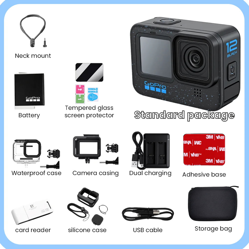 GoPro HERO12 Black Action Camera HyperSmooth 5.3K 60fps Video 27MP Go Pro12  5.3K Sport Camera