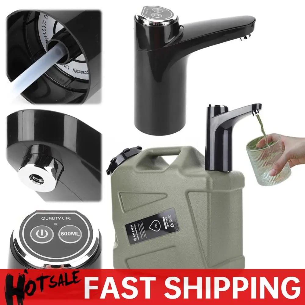 Electric Water Pump USB Rechargeable Portable Water One Key Switch Mini Water Pump for Outdoor Camping