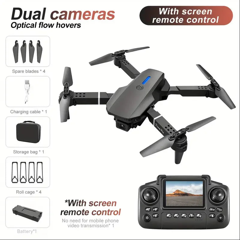 2025 E88 Drone HD Dual Camera, Screen Control No Phone Needed, One-Key Takeoff/Return, Wi-Fi App, USB Charging, Drop-Resistant,