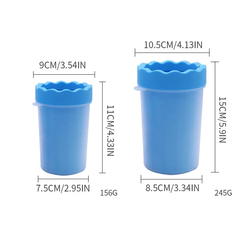 Portable Paw Cleaner Cup - 3-Size Silicone Pet Foot Washer for Dogs & Cats,