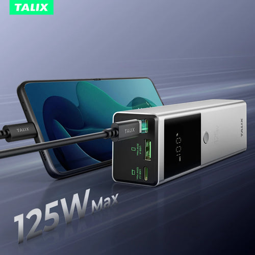 125W power bank fast charging 12800mAh USB C Flight-Approved Travel for iPhone 17/16 Series MacBook Samsung