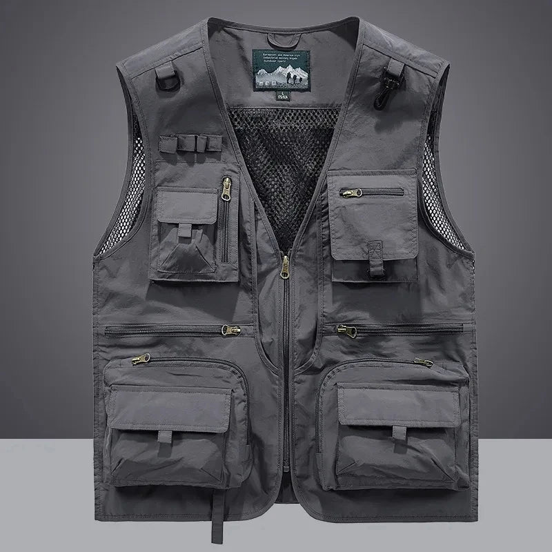 14 Pockets Summer New Men US Tactical Hiking Fishing Vest Mens Photographer Waistcoat Mesh Cargo Sleeveless Jacket Tool Vest