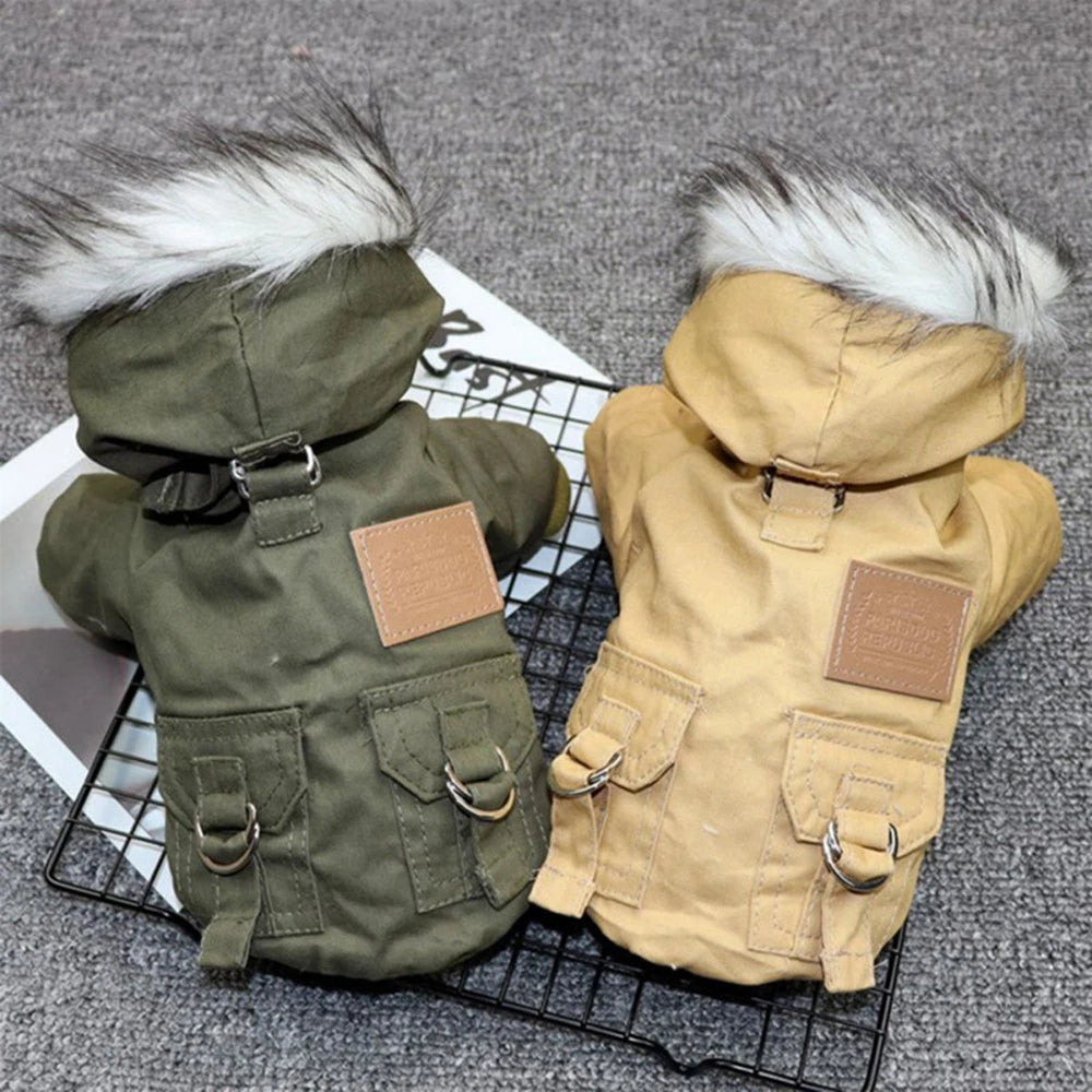 Dog Jacket With Harness, Heavy Hiking Coat Dog Warm Hoodie,  Small Medium Large Dog
