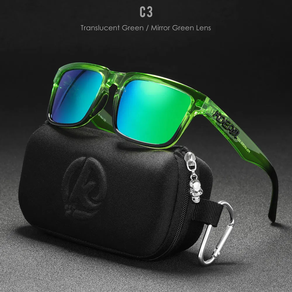 High Quality Square Sunglasses, Reflective, Polarized Sun Glasses